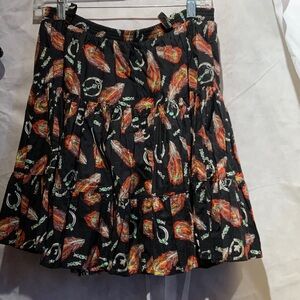 Desert West Black and Orange Patterned Women's Skirt